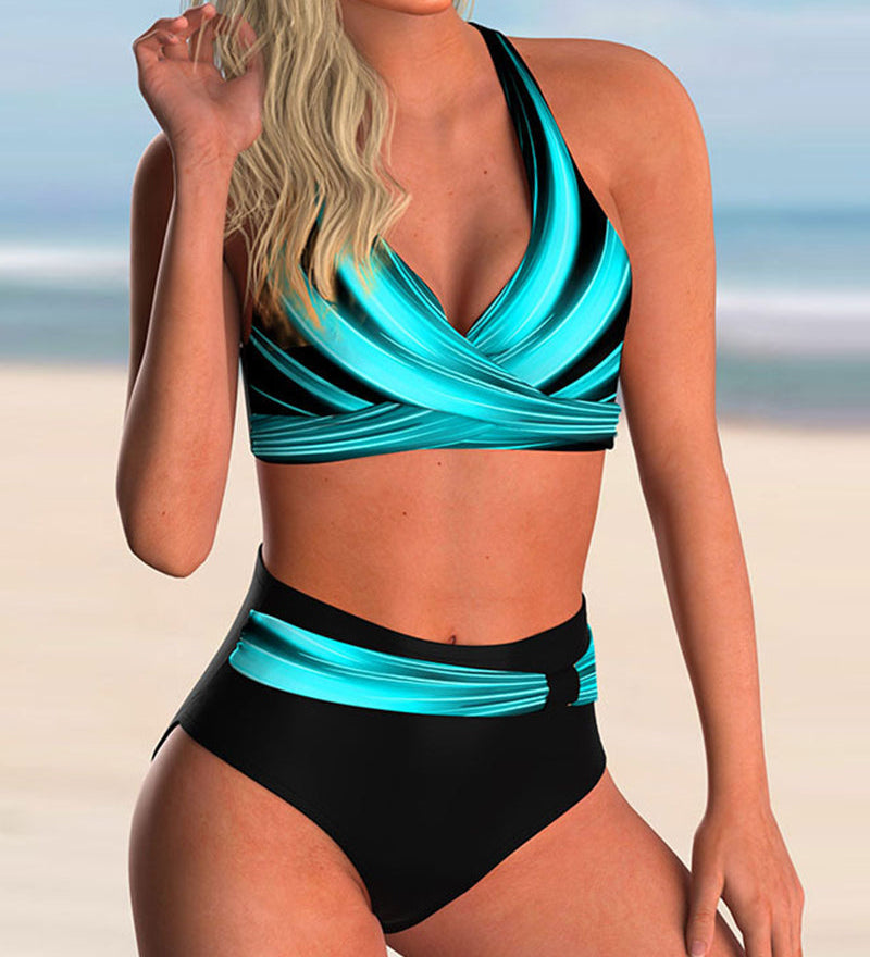 Liliana - Bikini Set with Cross Neckline and Pattern
