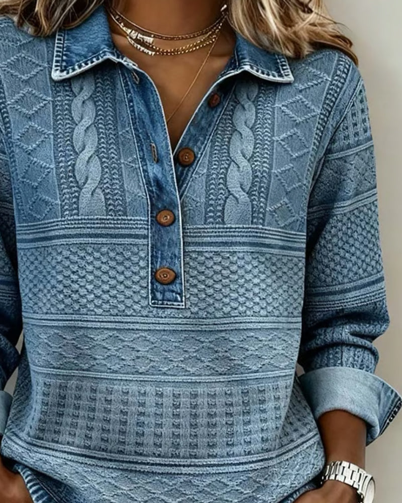 Varsovia Atelier | KOSZULA Z EFEKTEM DENIMU