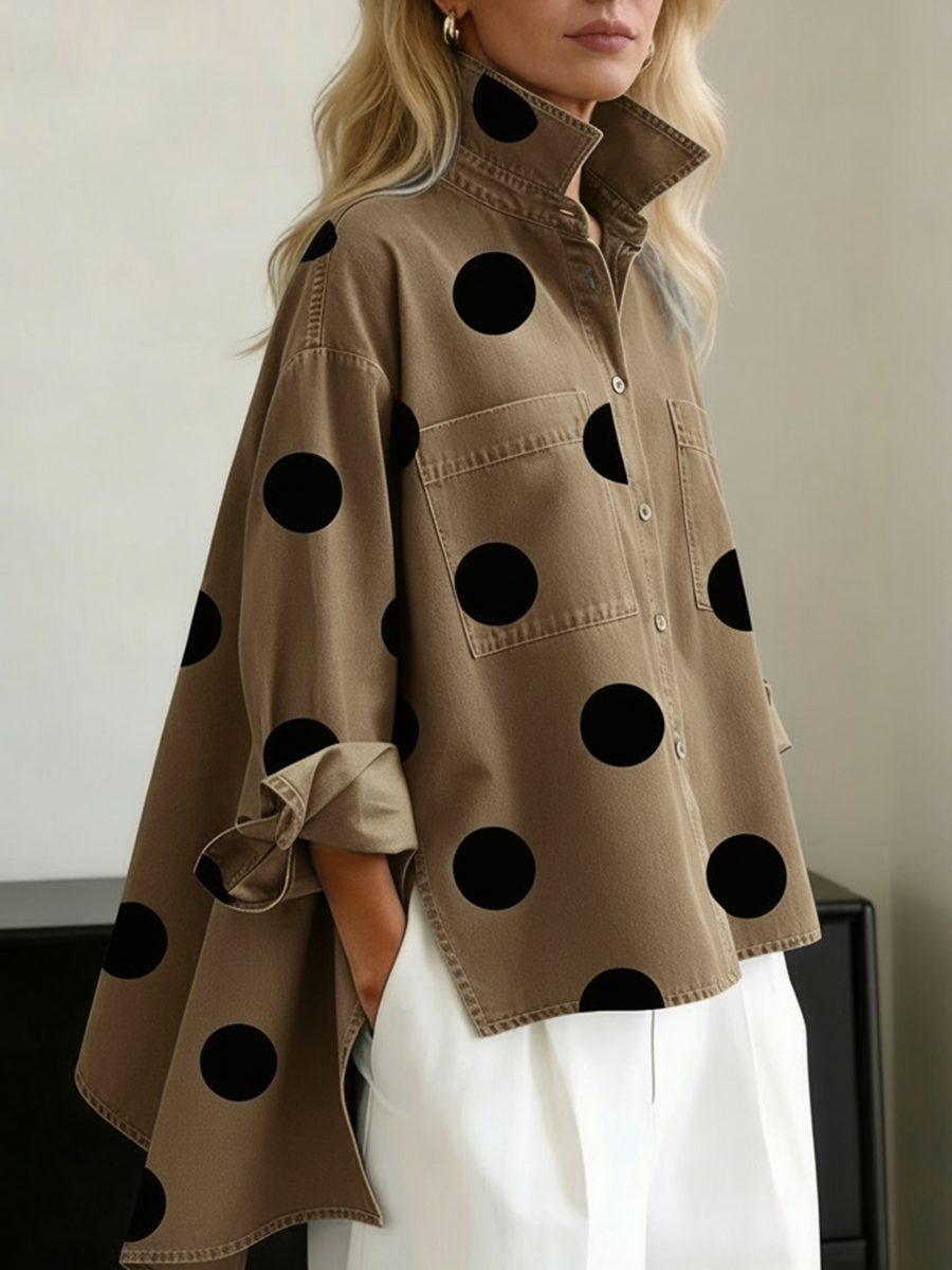 Varsovia Atelier | KOSZULA OVERSIZE W GROSZKI