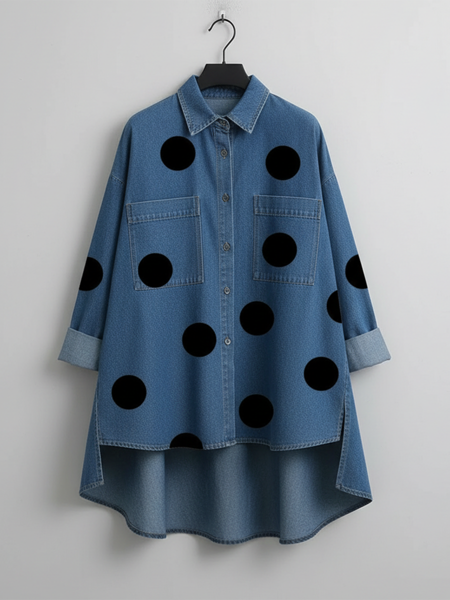 Varsovia Atelier | KOSZULA OVERSIZE W GROSZKI