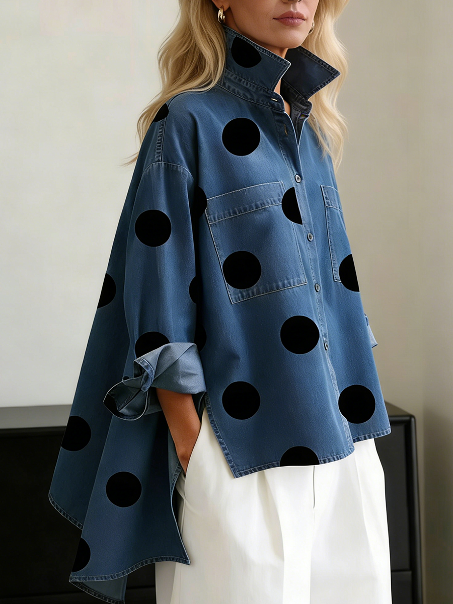 Varsovia Atelier | KOSZULA OVERSIZE W GROSZKI