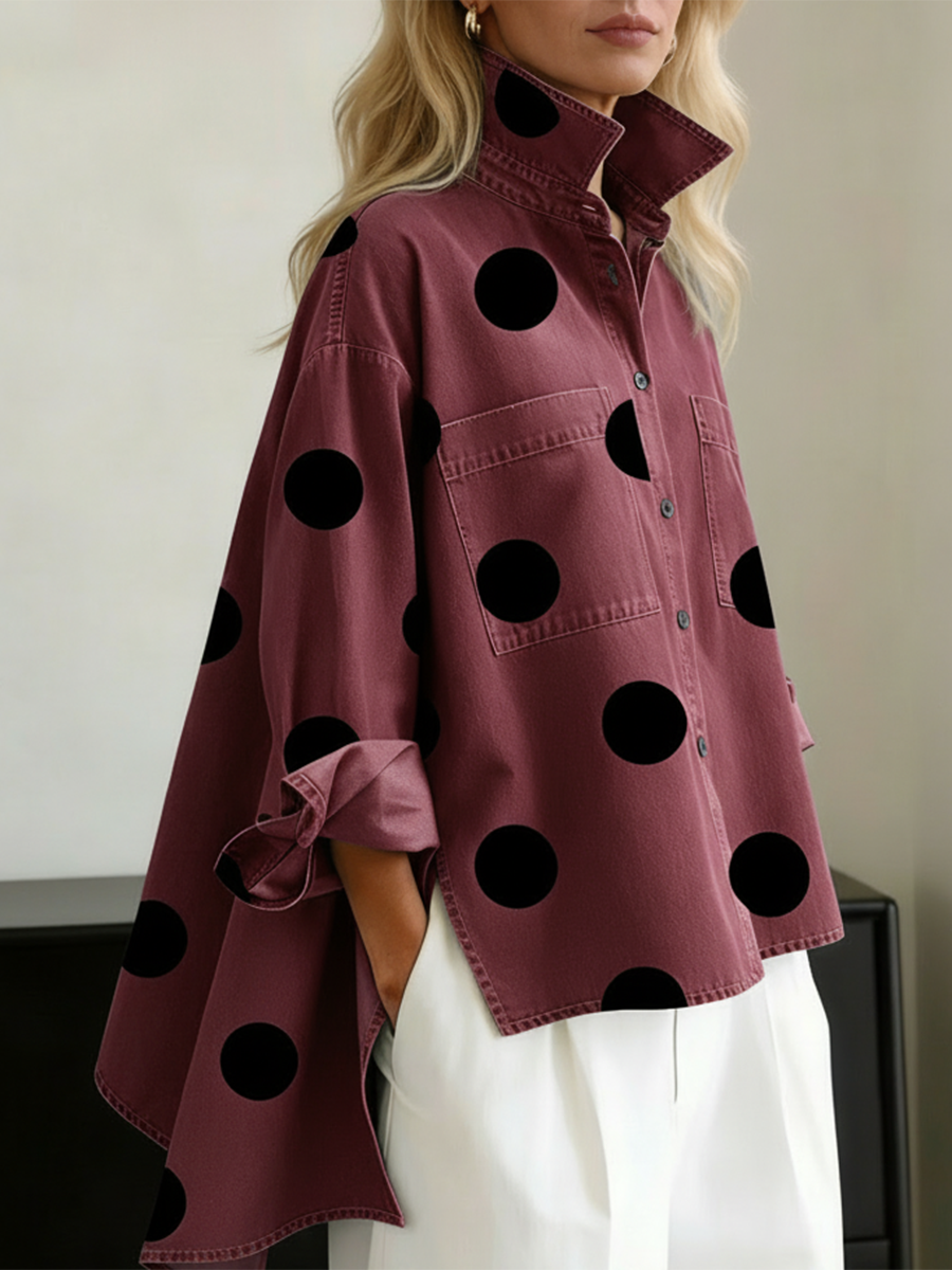 Varsovia Atelier | KOSZULA OVERSIZE W GROSZKI