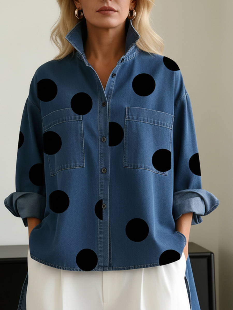 Varsovia Atelier | KOSZULA OVERSIZE W GROSZKI